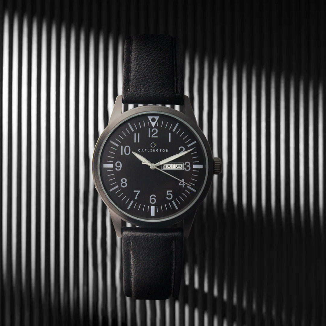 Carlington Aristocrat Series Analog Day & Date Watches for Men with Premium Leather Strap - CT 1074