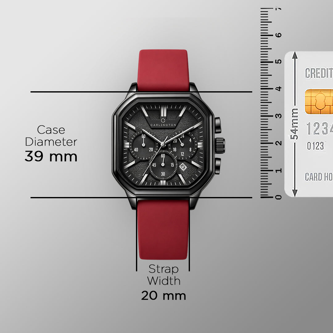 Carlington ASTRO 053 Fashion Red – Premium Men's Chronograph-Style Analog Quartz Watch