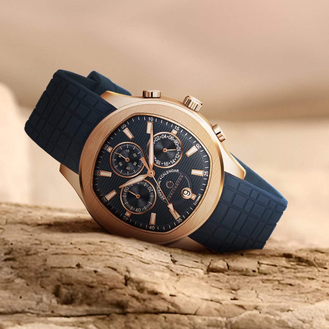 Carlington Legacy Series Analog Wrist Watches with Chronograph & Silicone Strap for Men - CT 9999