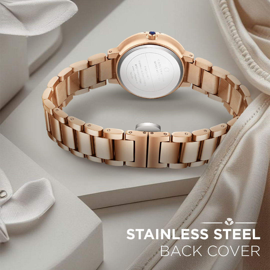 Carlington Diva Series Analog Women Wrist Watches with Stainless Steel Chain Strap | Premium Fashion Watches for Ladies | CT - 111