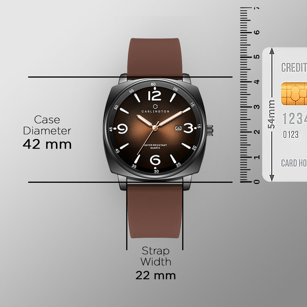Carlington ASTRO 054 Subdued Brown – Premium Men's Chronograph-Style Analog Quartz Watch