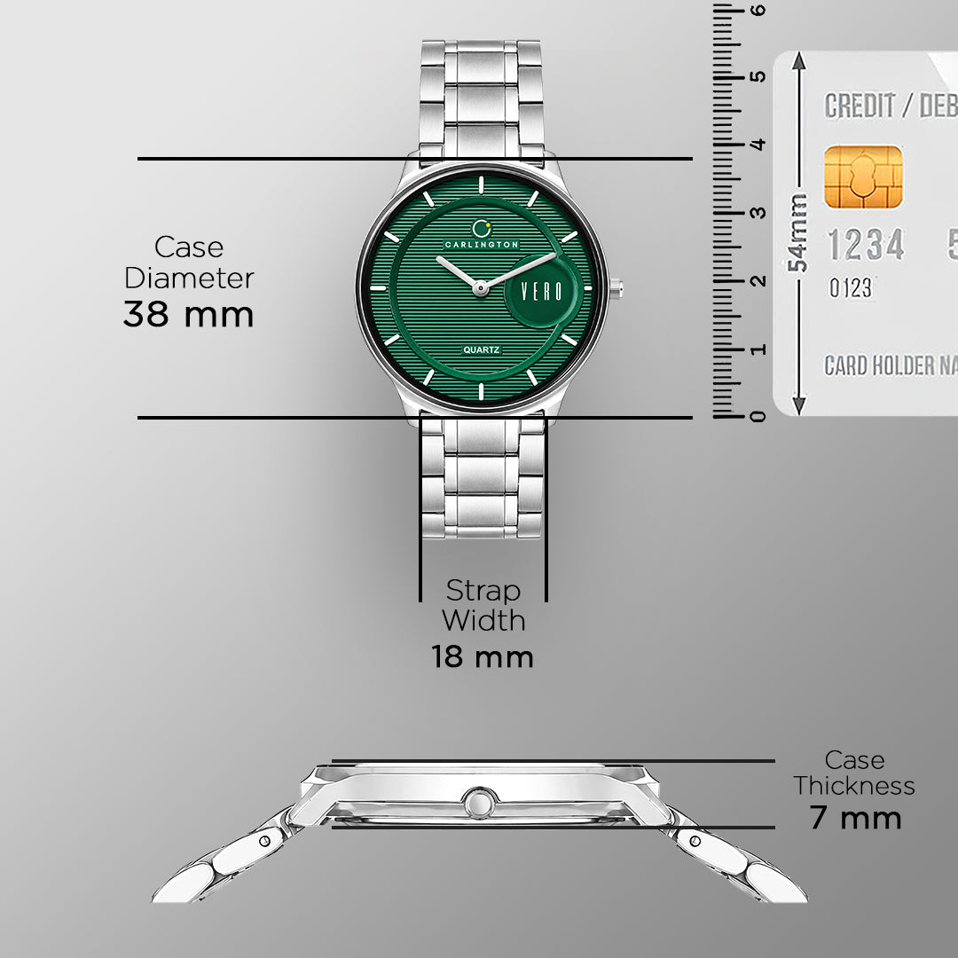Carlington Vero Series Slim Analog Wrist Watches Stainless Steel Strap for Men CT1122