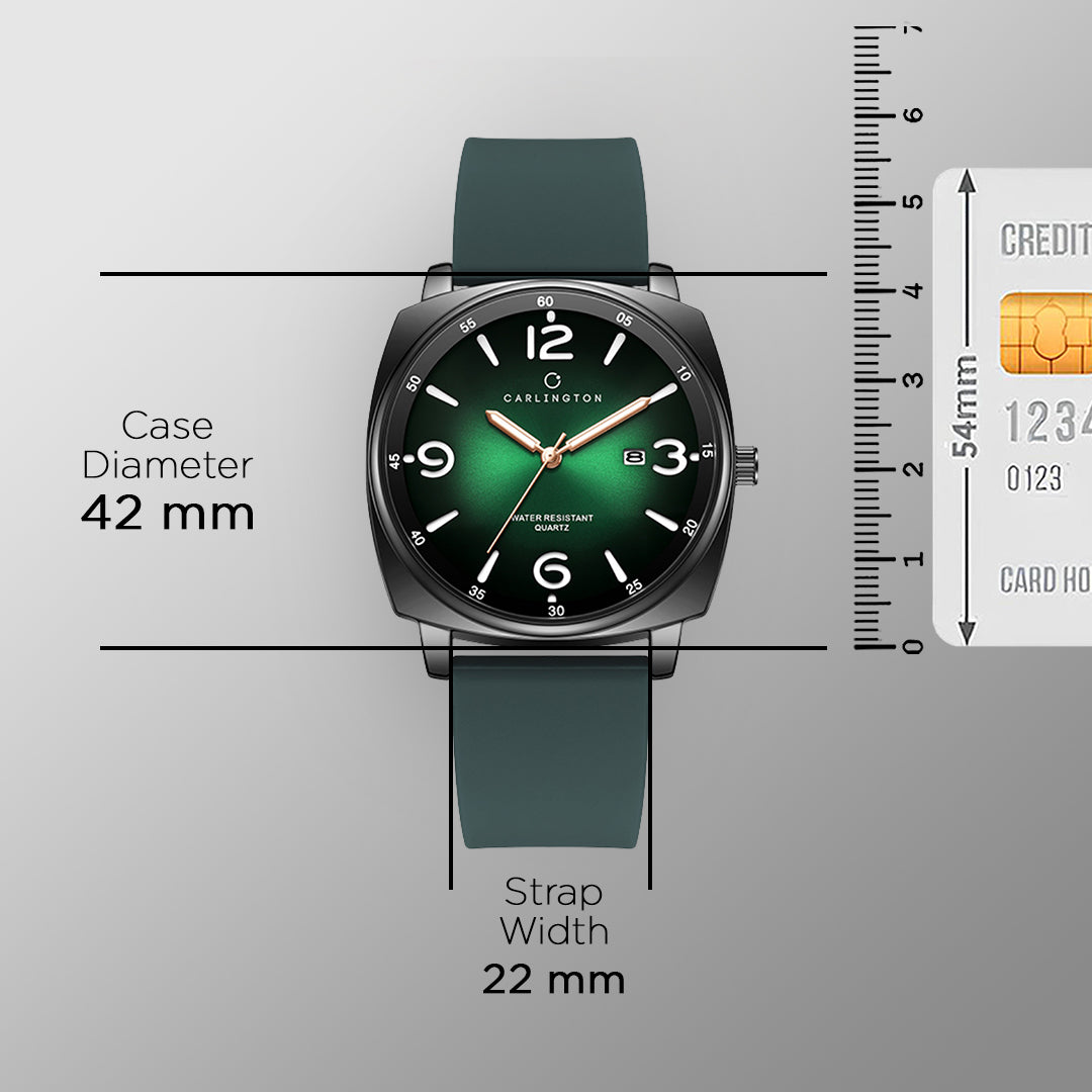 Carlington ASTRO 054 Geodetic Green – Premium Men's Chronograph-Style Analog Quartz Watch