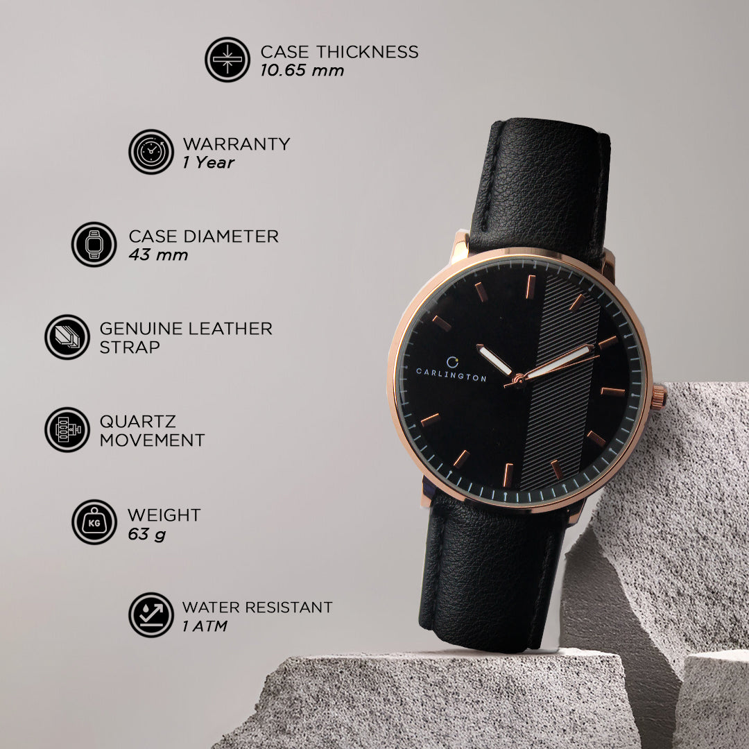 Carlington Aristocrat Series Analog Watches for Men with Premium Leather Strap - CT 1070