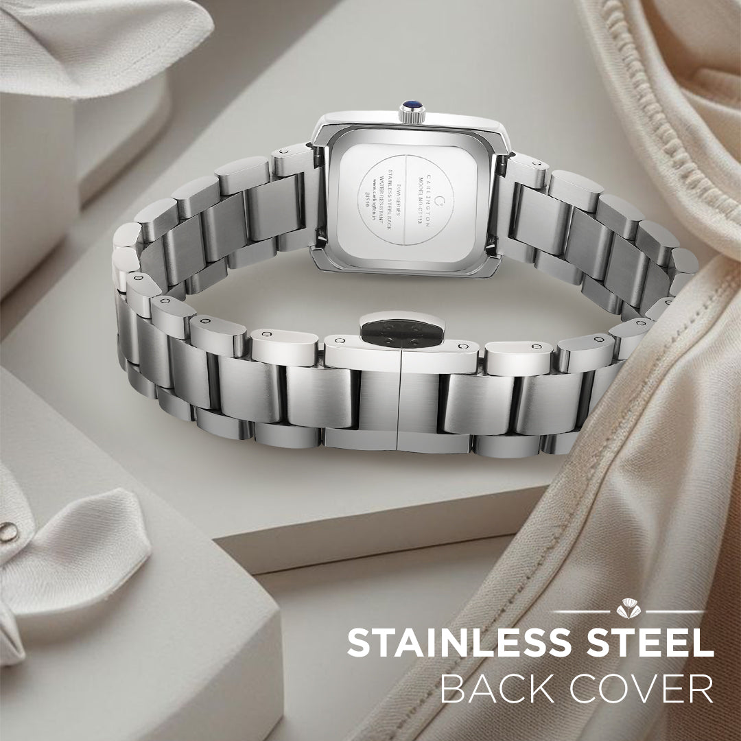 Carlington Diva Series Analog Women Wrist Watches with Stainless Steel Chain Strap | Premium Fashion Watches for Ladies | CT - 113