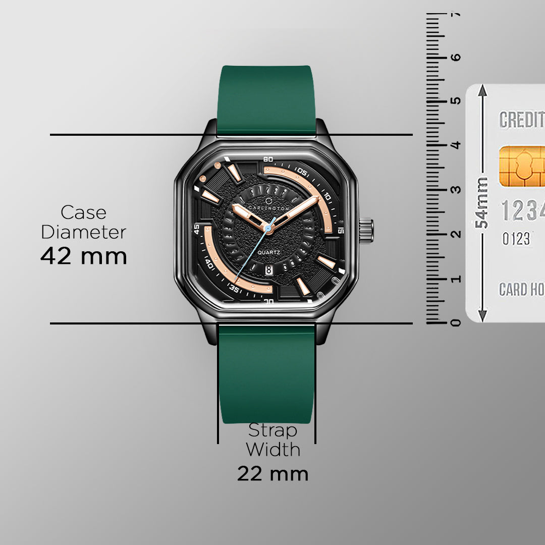 Carlington ASTRO 052 Geodetic Green – Premium Men's Analog Quartz Watch