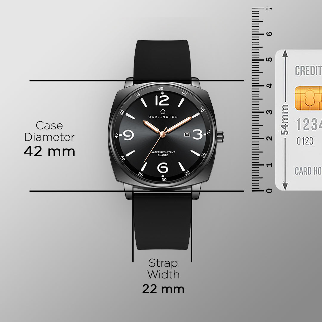 Carlington ASTRO 054 Premium Black – Premium Men's Chronograph-Style Analog Quartz Watch