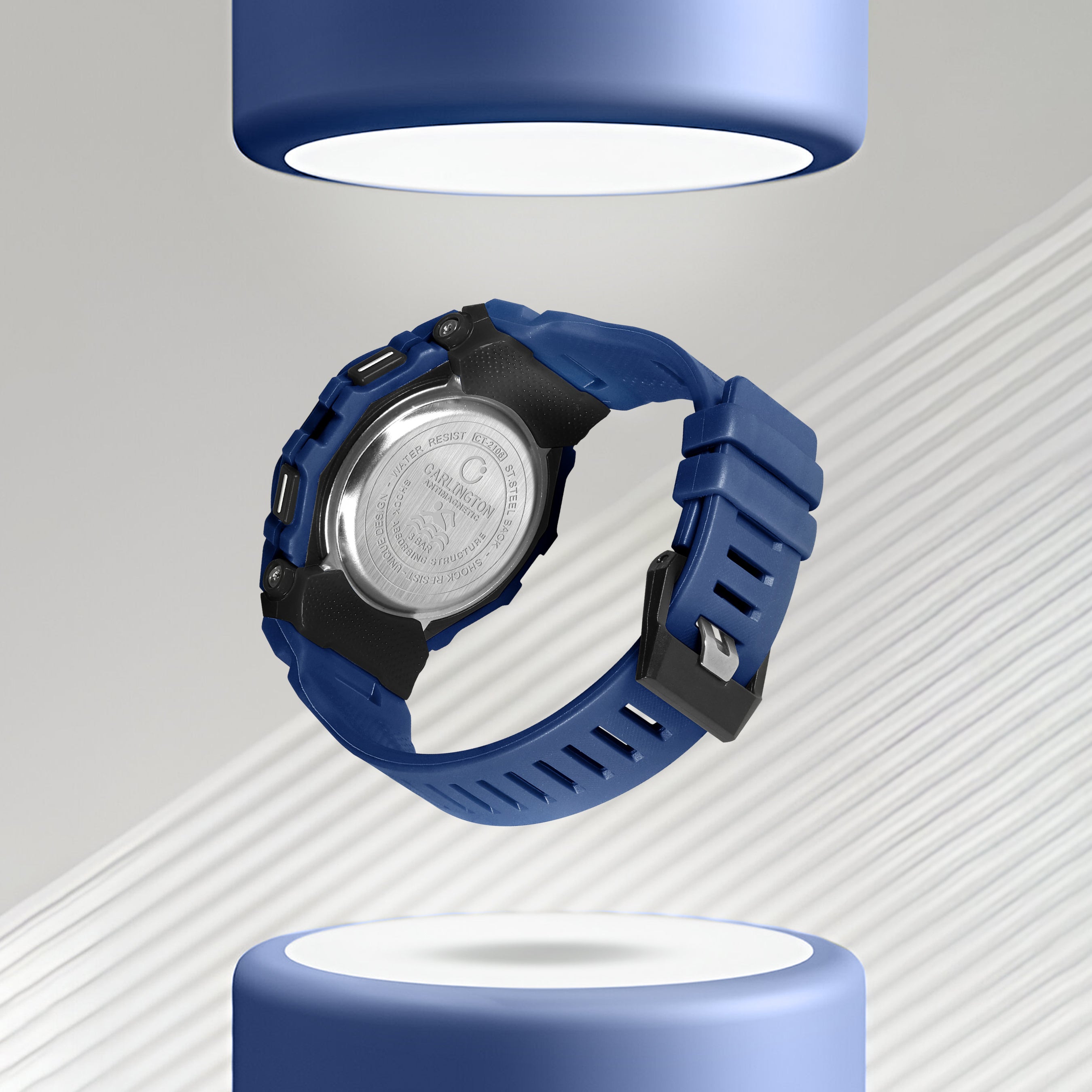 Endurance Series Men Digital Black Dial Silicone Strap Sports Watch CT_2106
