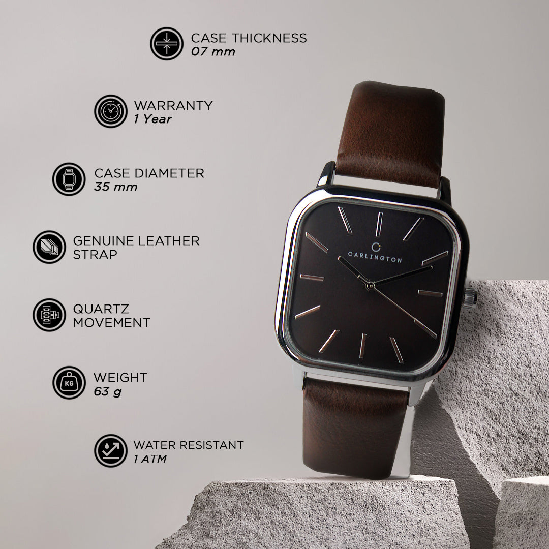 Carlington Aristocrat Series Analog Watches for Men with Premium Leather Strap - CT 1078