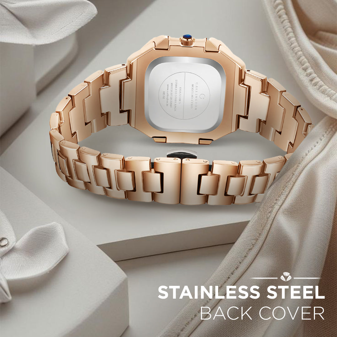 Carlington Diva Series Analog Women Wrist Watches with Stainless Steel Chain Strap | Premium Fashion Watches for Ladies | CT - 103