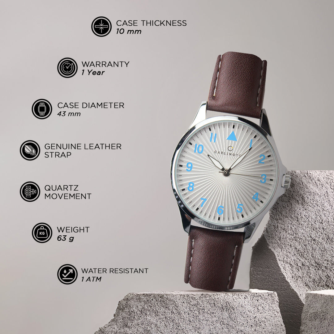 Carlington Aristocrat Series Analog Watches for Men with Premium Leather Strap - CT 1079