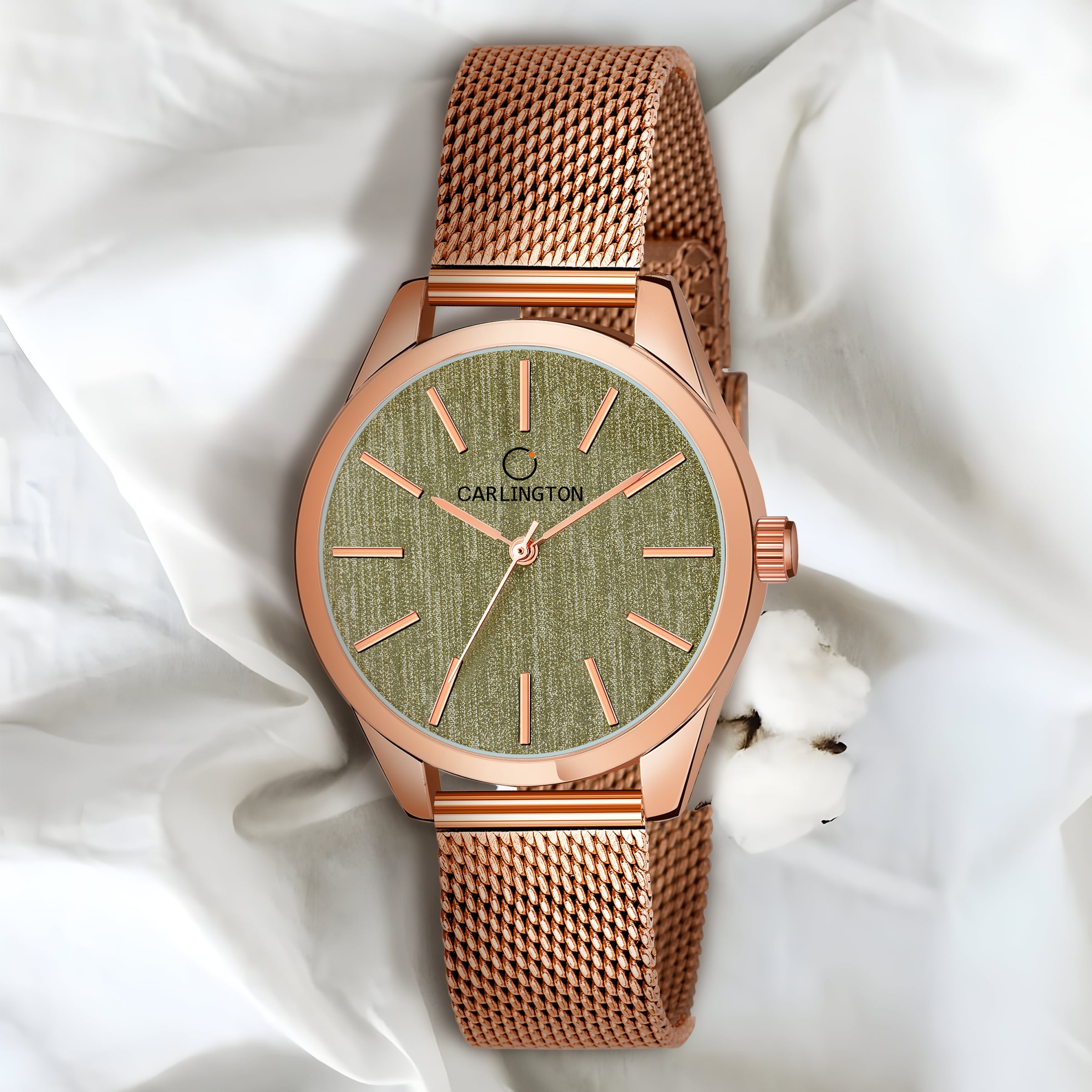 Carlington Analog Women's Watch- CT 2001 RoseGreen