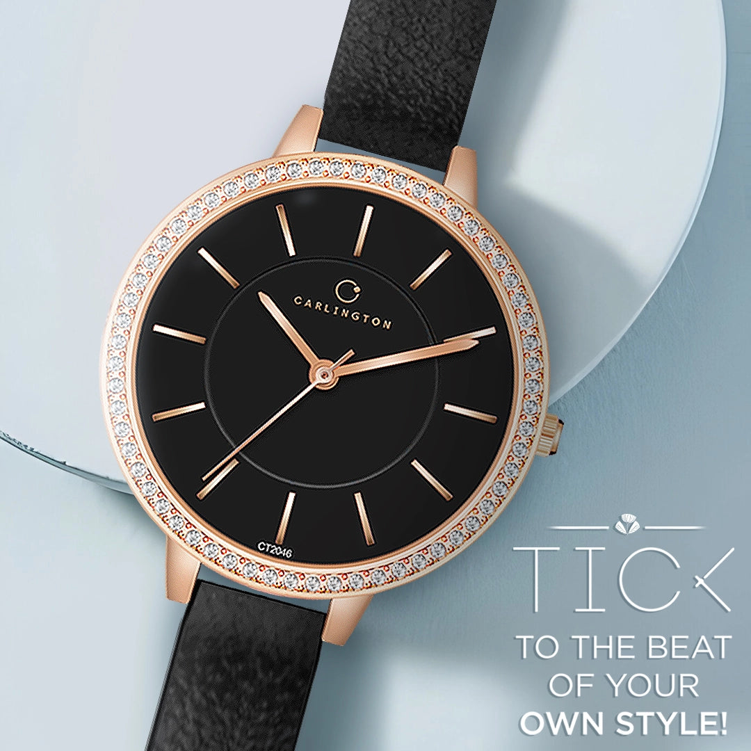 Iconic 2046 Black Analog Womens Watch