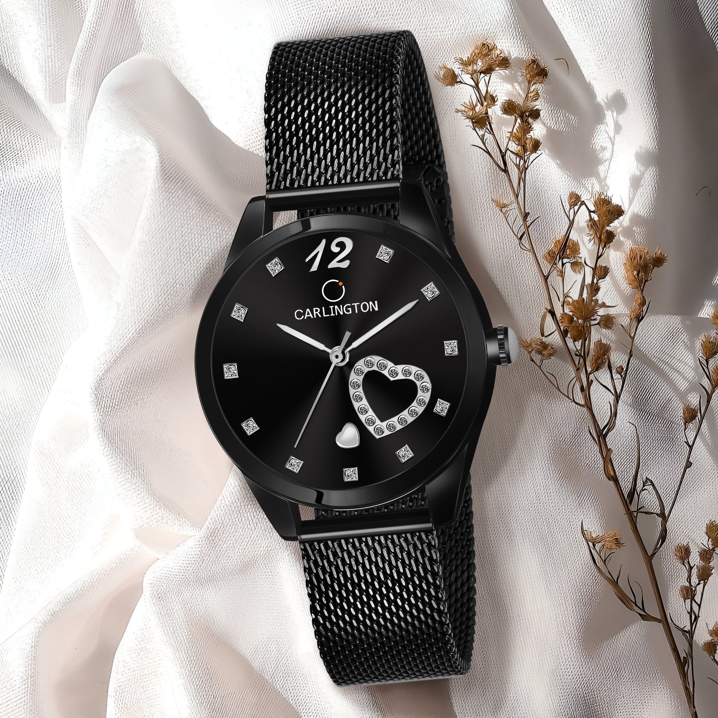 Carlington elite analog ladies watch CT 2006 black