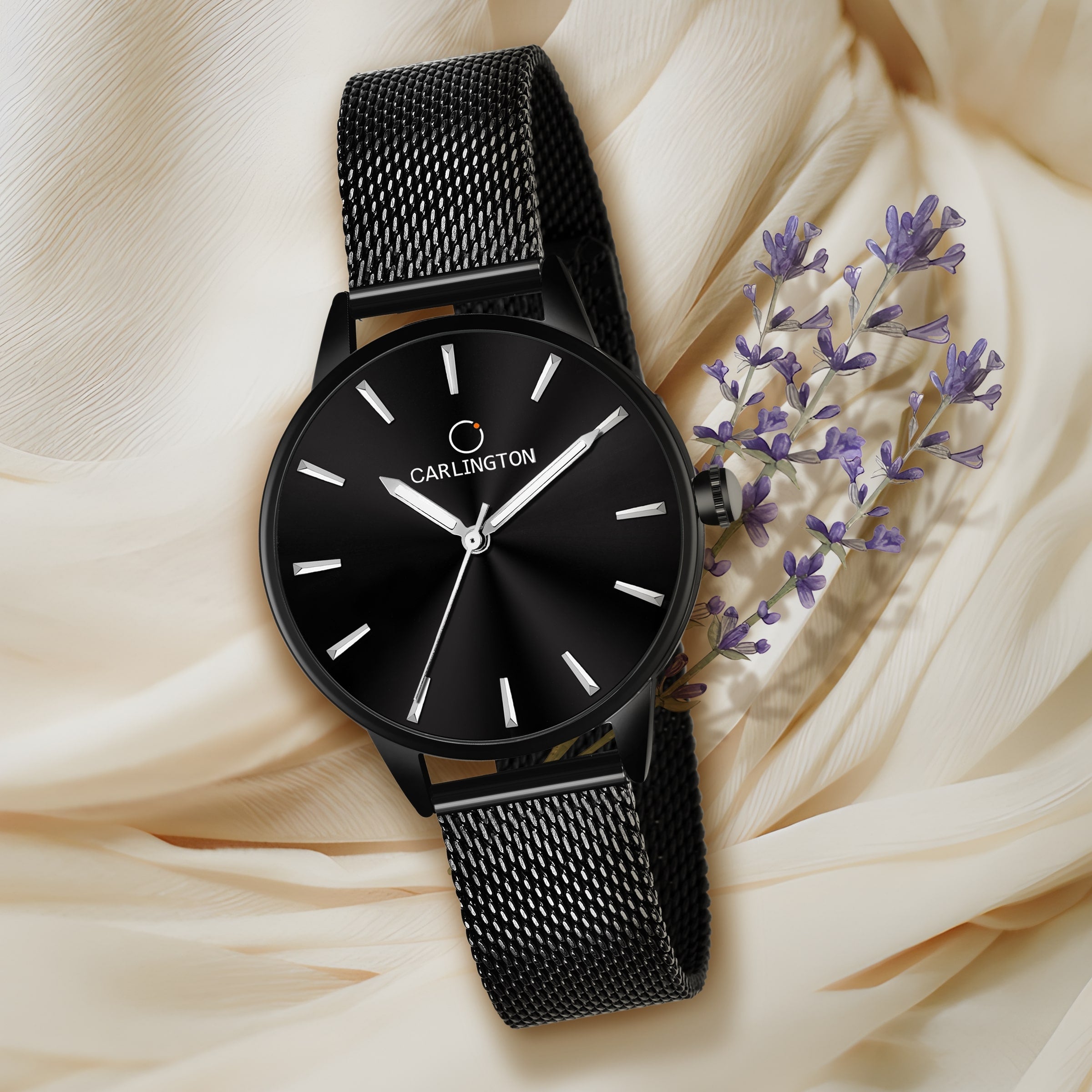 Carlington elite analog ladies watch CT 2007 black