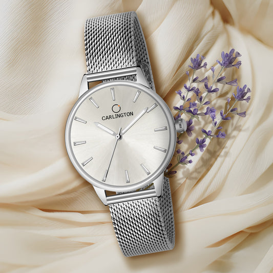 Carlington elite analog ladies watch CT 2008 silver