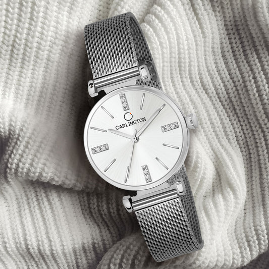 Carlington elite analog ladies watch CT 2011 silver