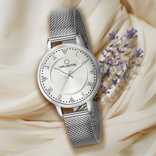 Carlington elite analog ladies watch CT 2013 silver