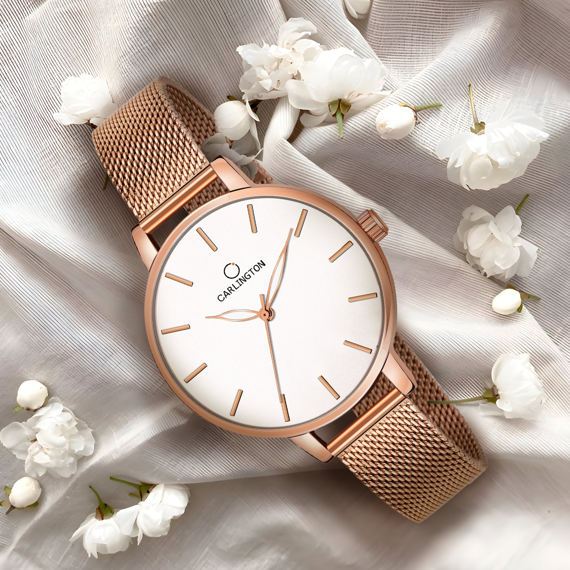 Carlington elite analog ladies watch CT 2014 rosewhite