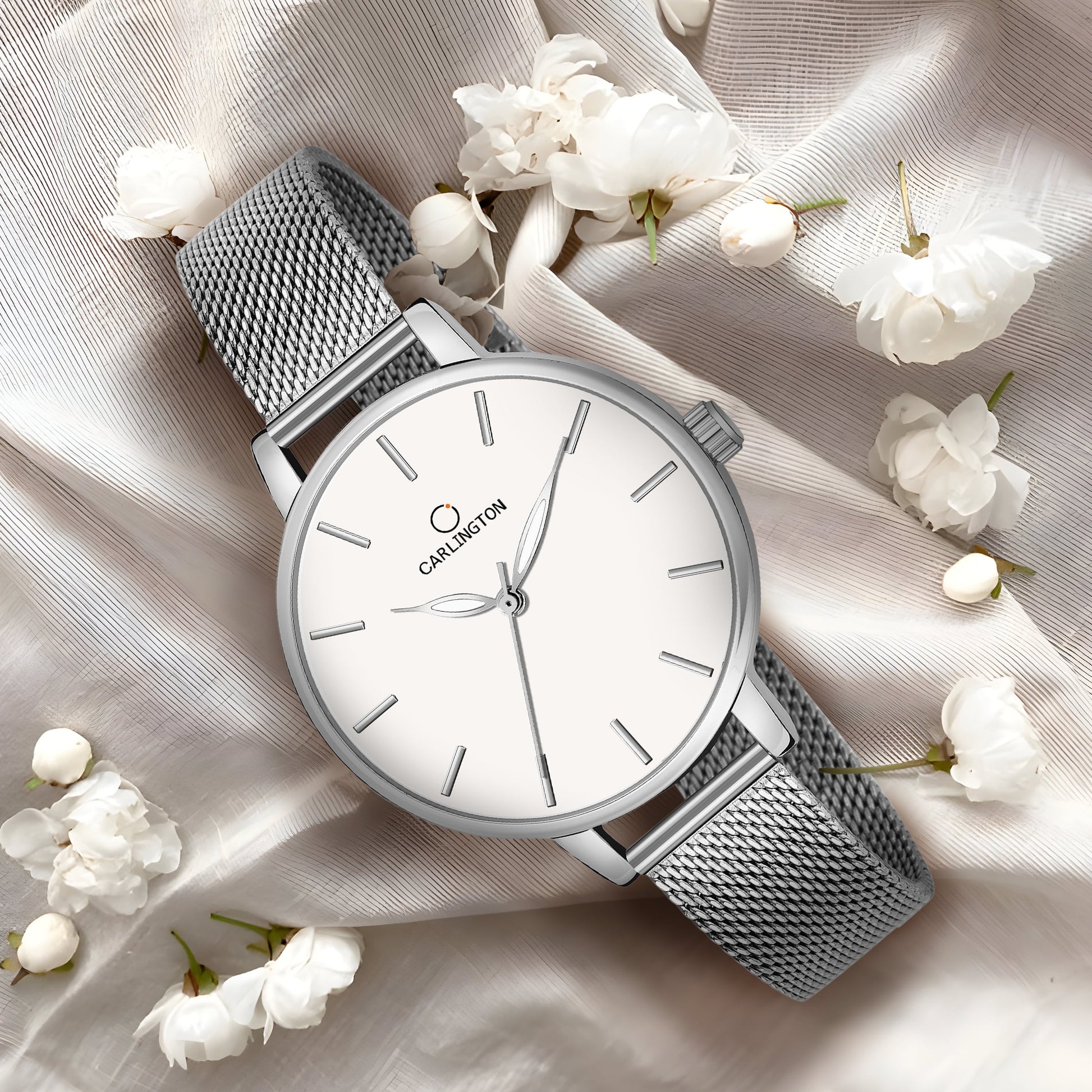 Carlington elite analog ladies watch CT 2014 silver