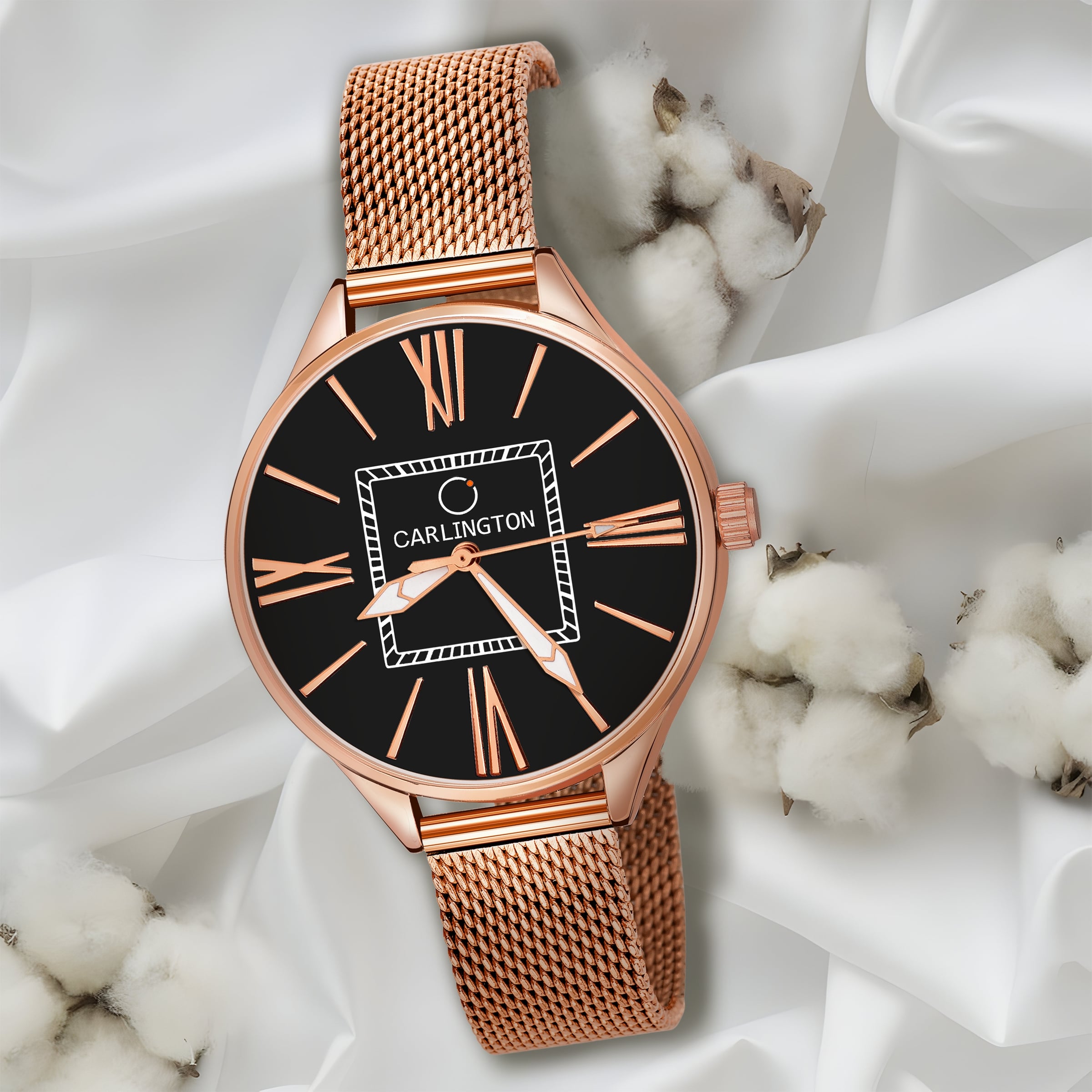 Carlington elite analog ladies watch CT 2015 roseblack