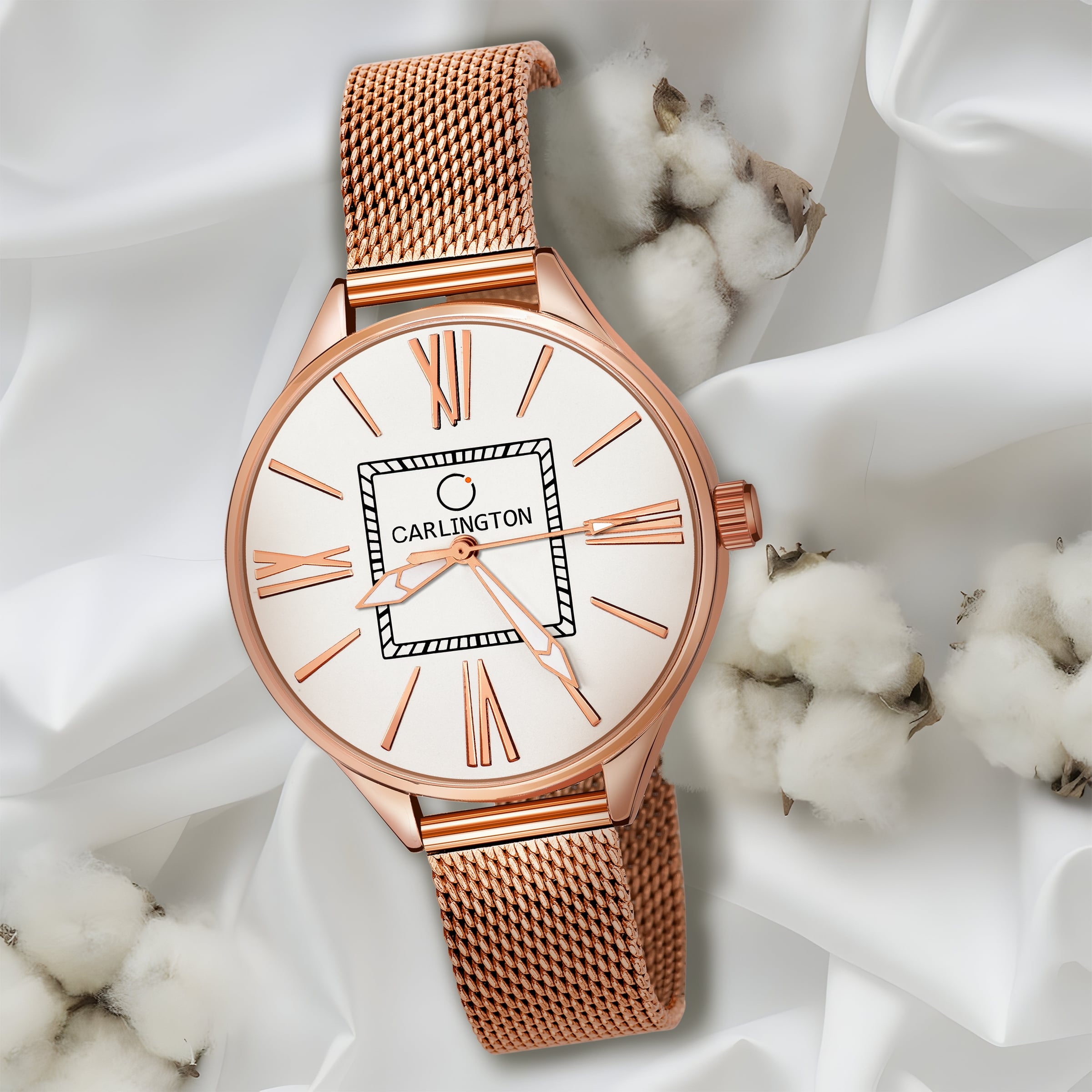 Carlington elite analog ladies watch CT 2015 rosewhite