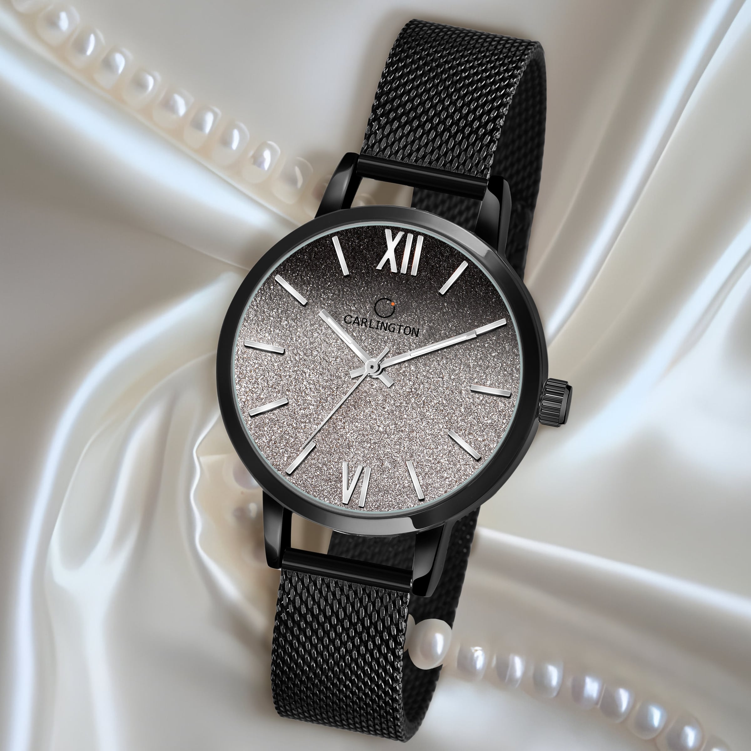 Carlington elite analog ladies watch CT 2018 black