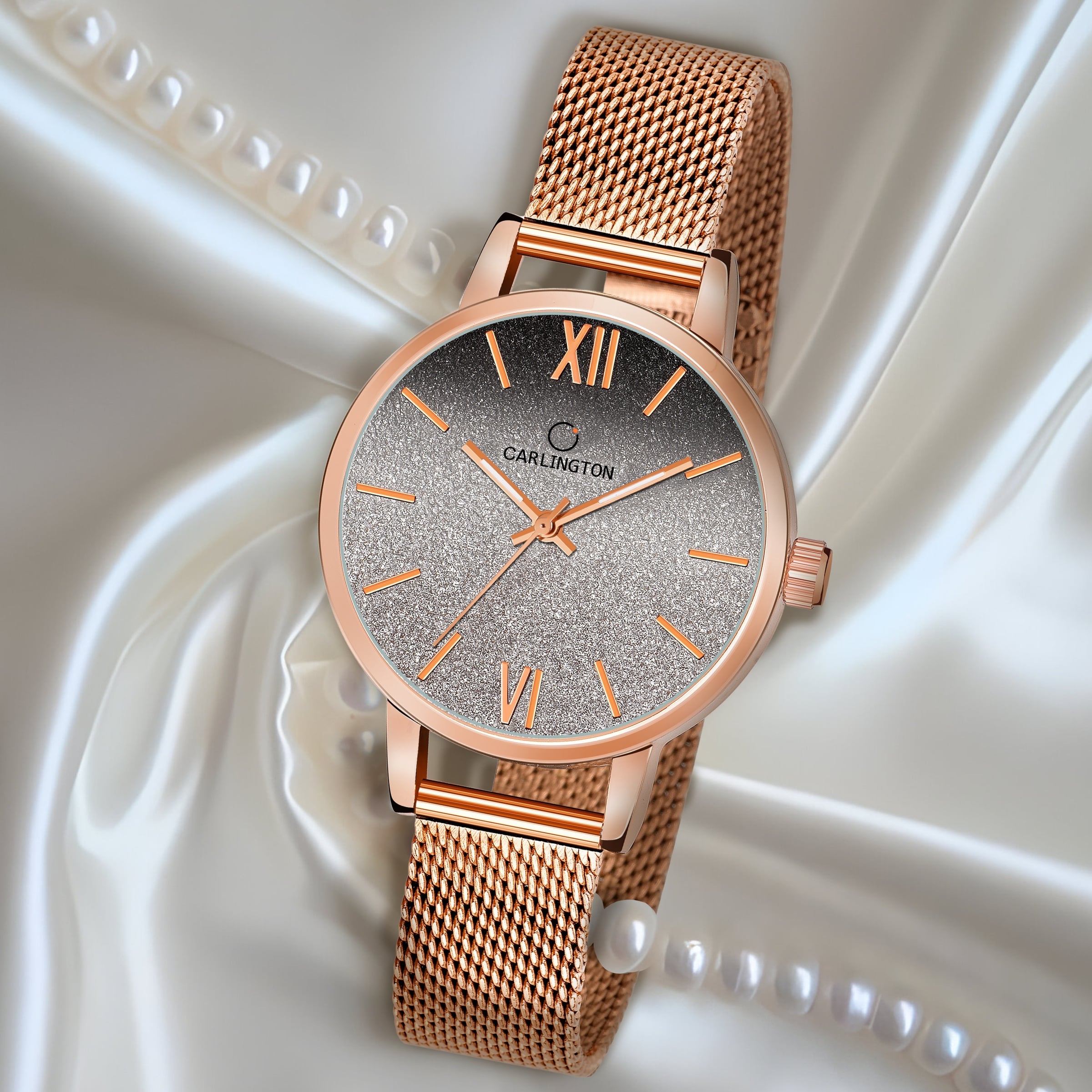 Carlington elite analog ladies watch CT 2018 roseblack