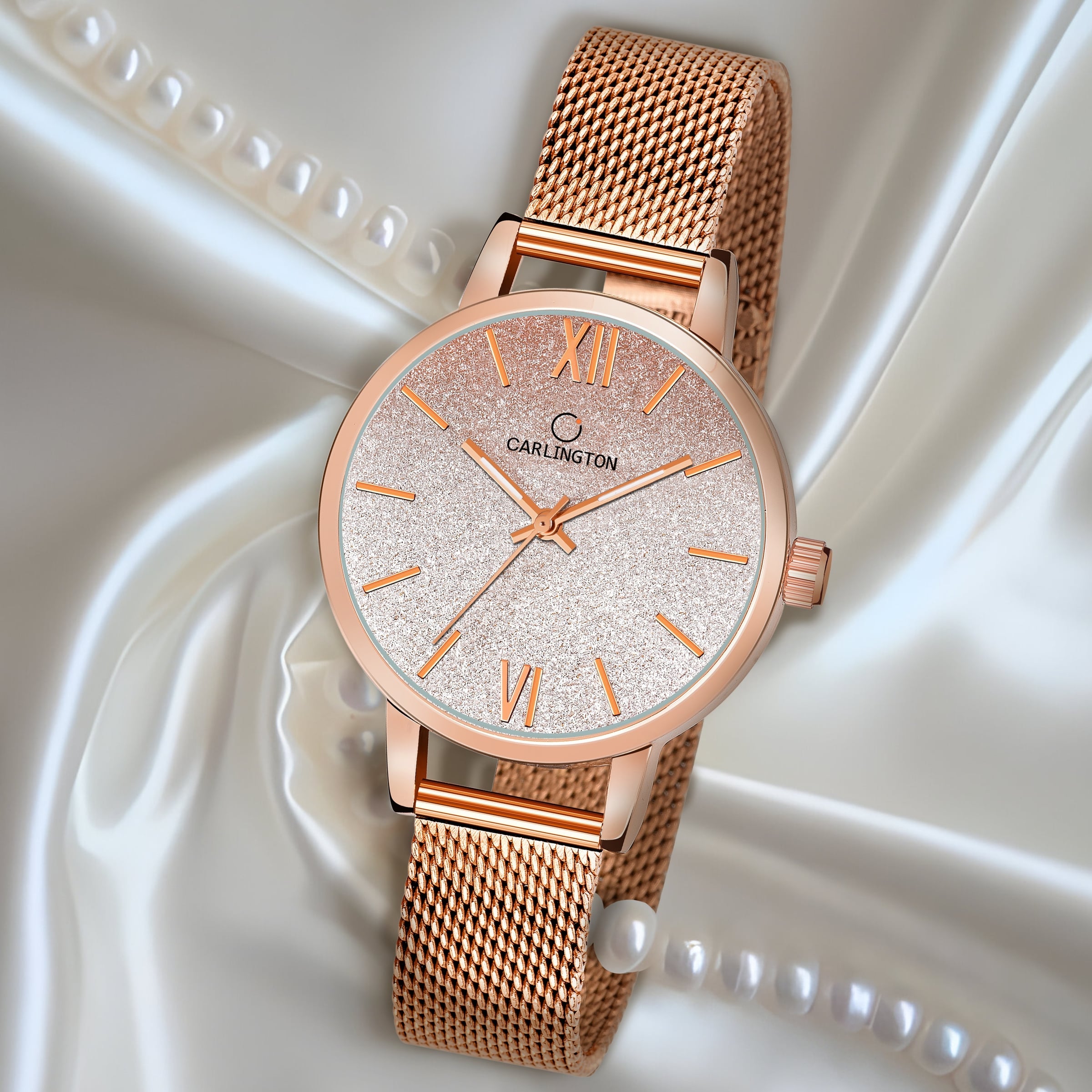 Carlington elite analog ladies watch CT 2018 rosegold