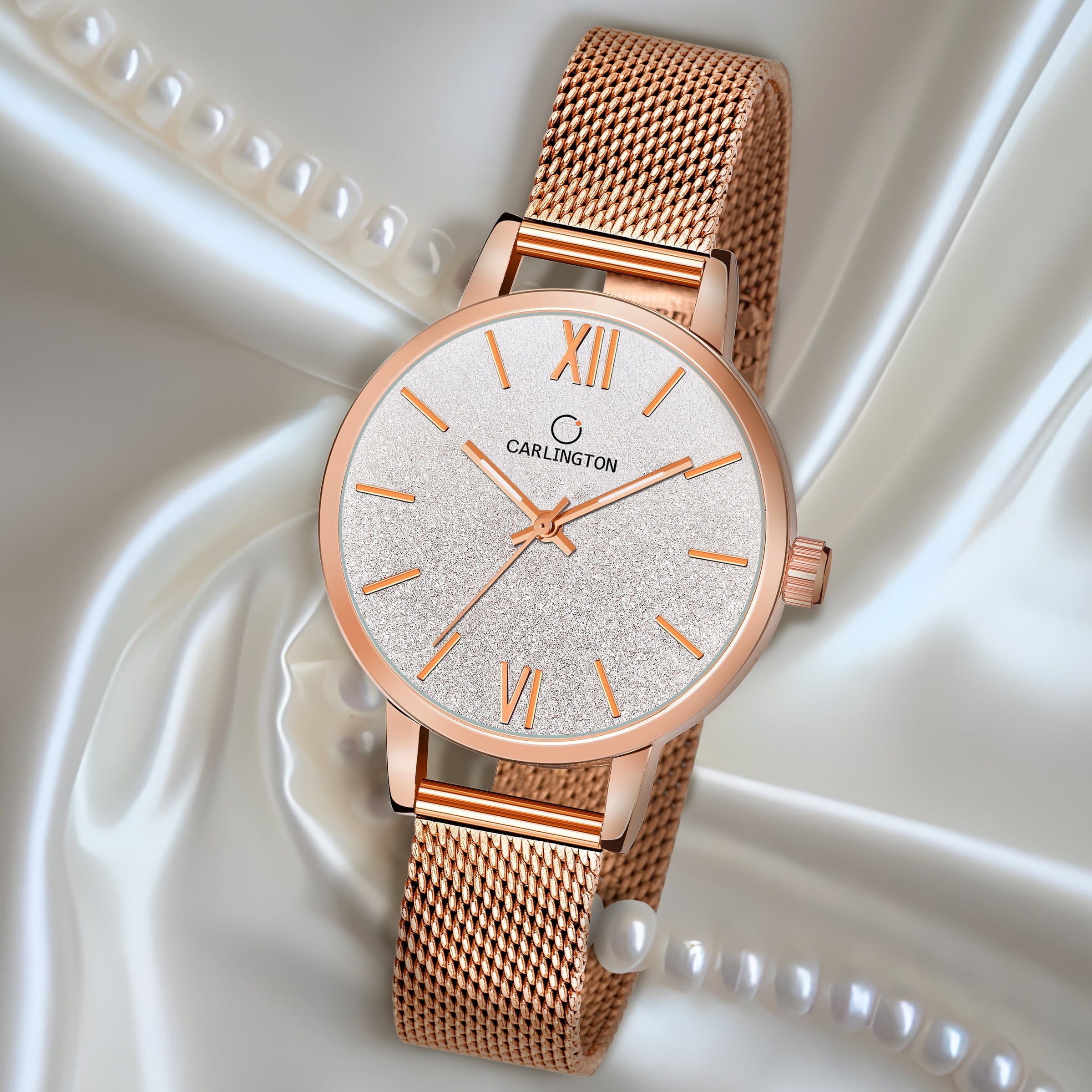 Carlington elite analog ladies watch CT 2018 rosewhite