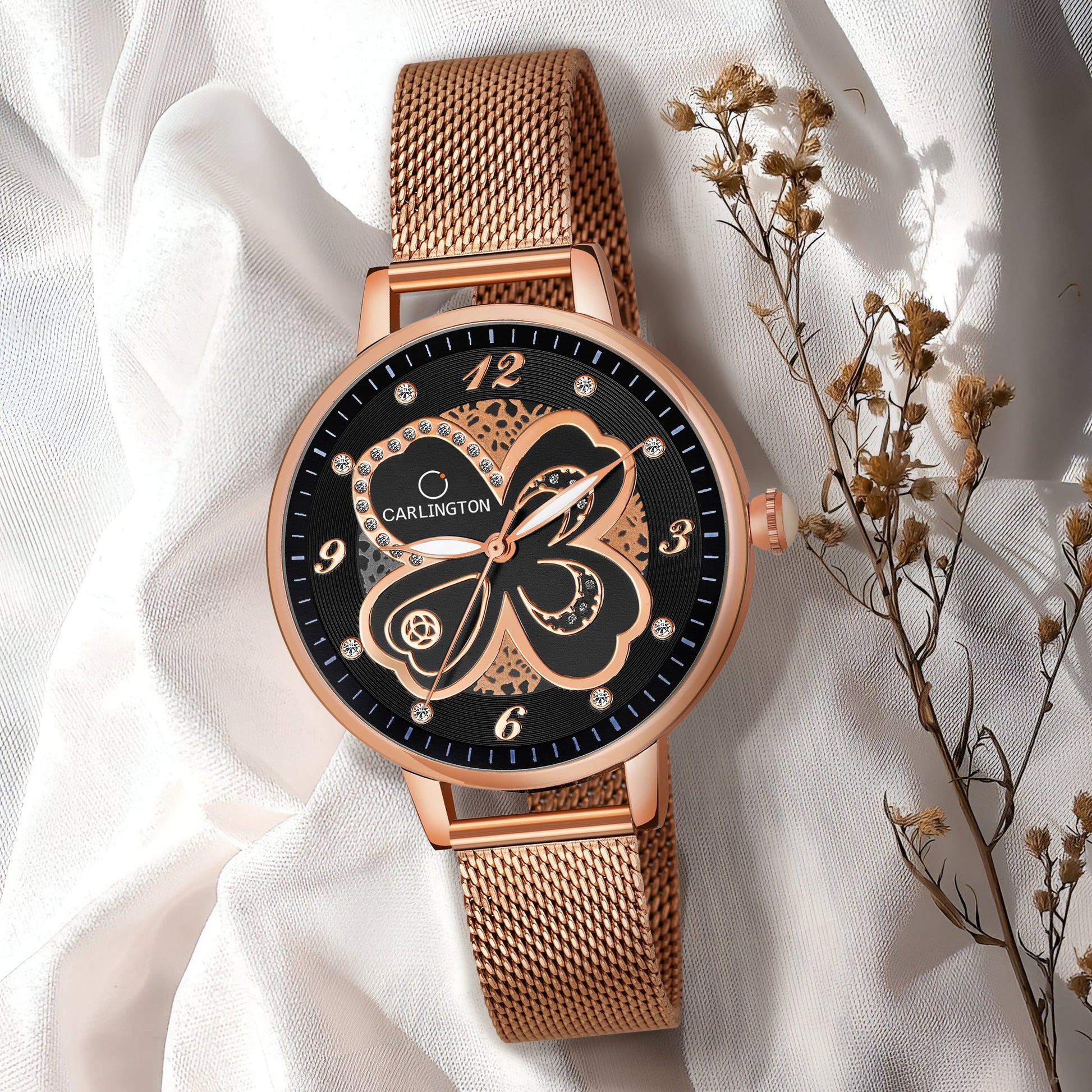 Carlington elite analog ladies watch CT 2019 roseblack
