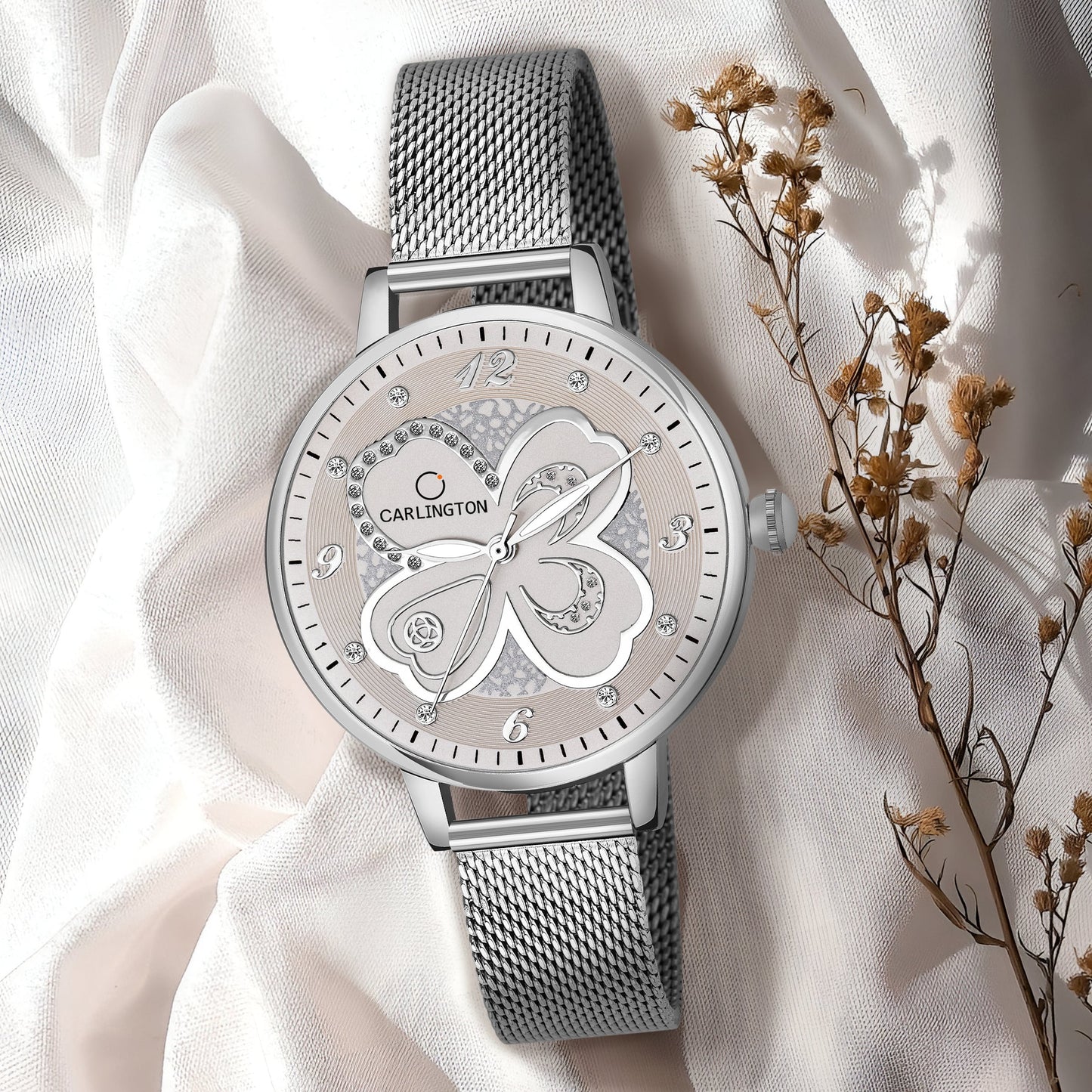 Carlington elite analog ladies watch CT 2019 silver