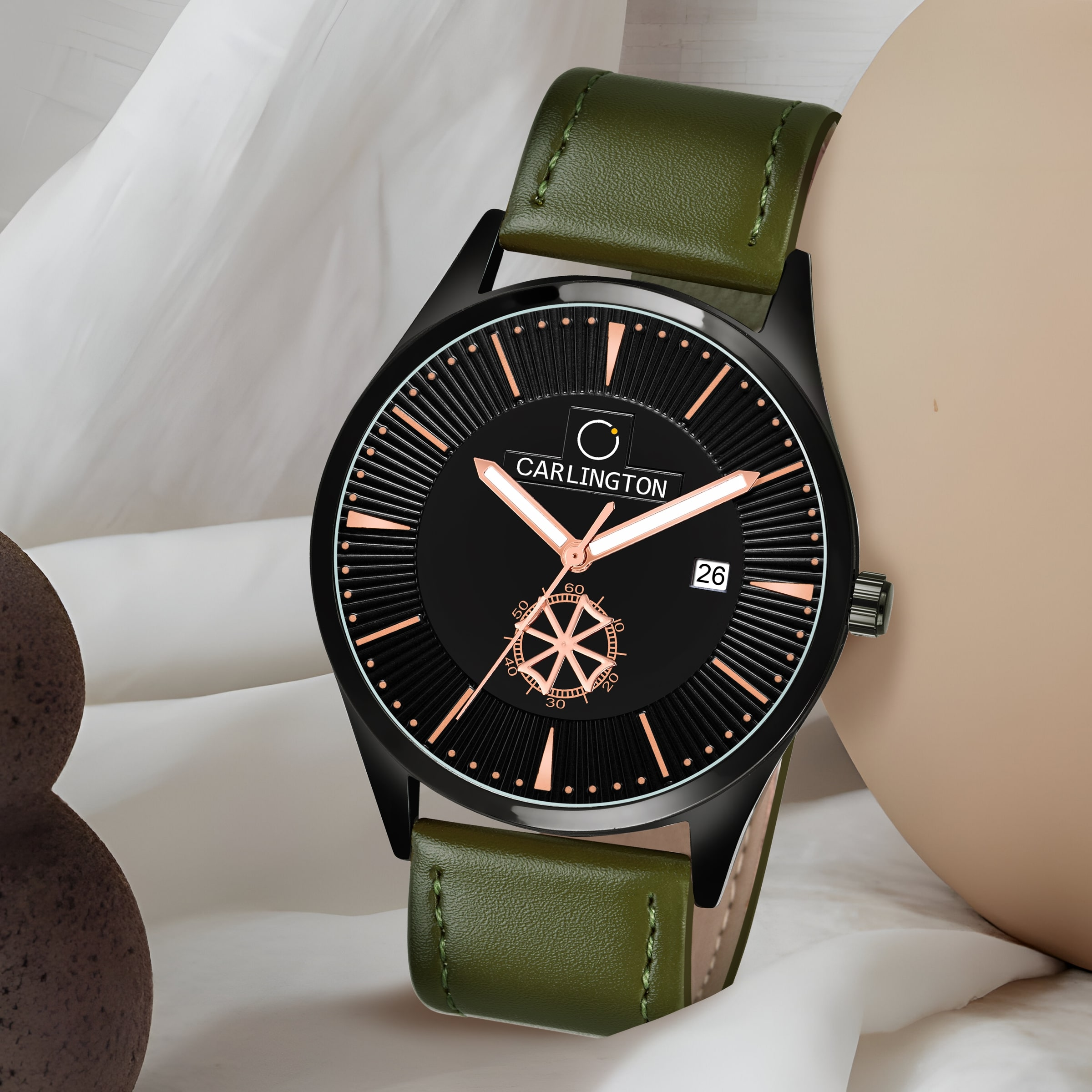 Carlington elite analog men's watch ct1020 greenblack