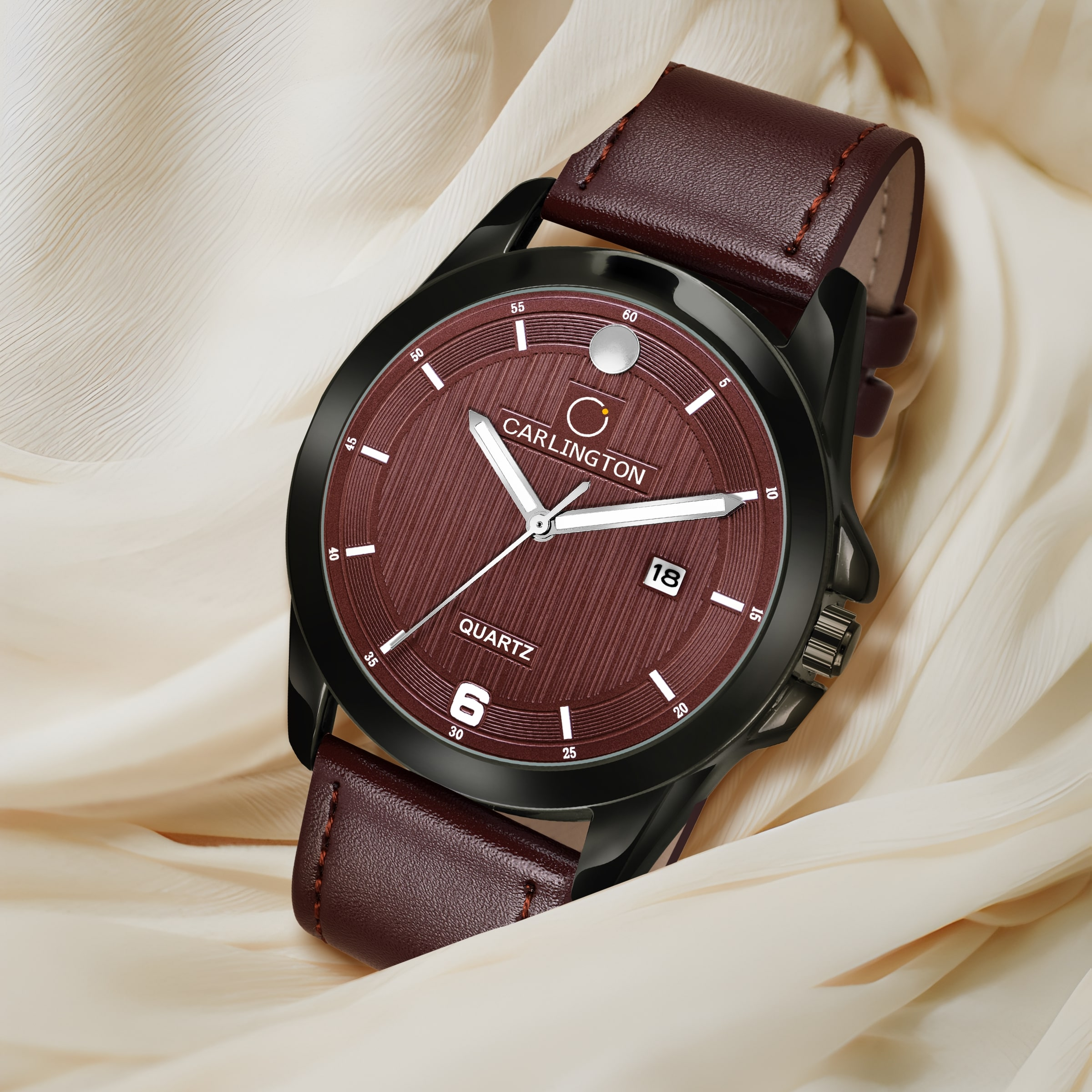 Carlington elite analog men's watch ct1040 brown