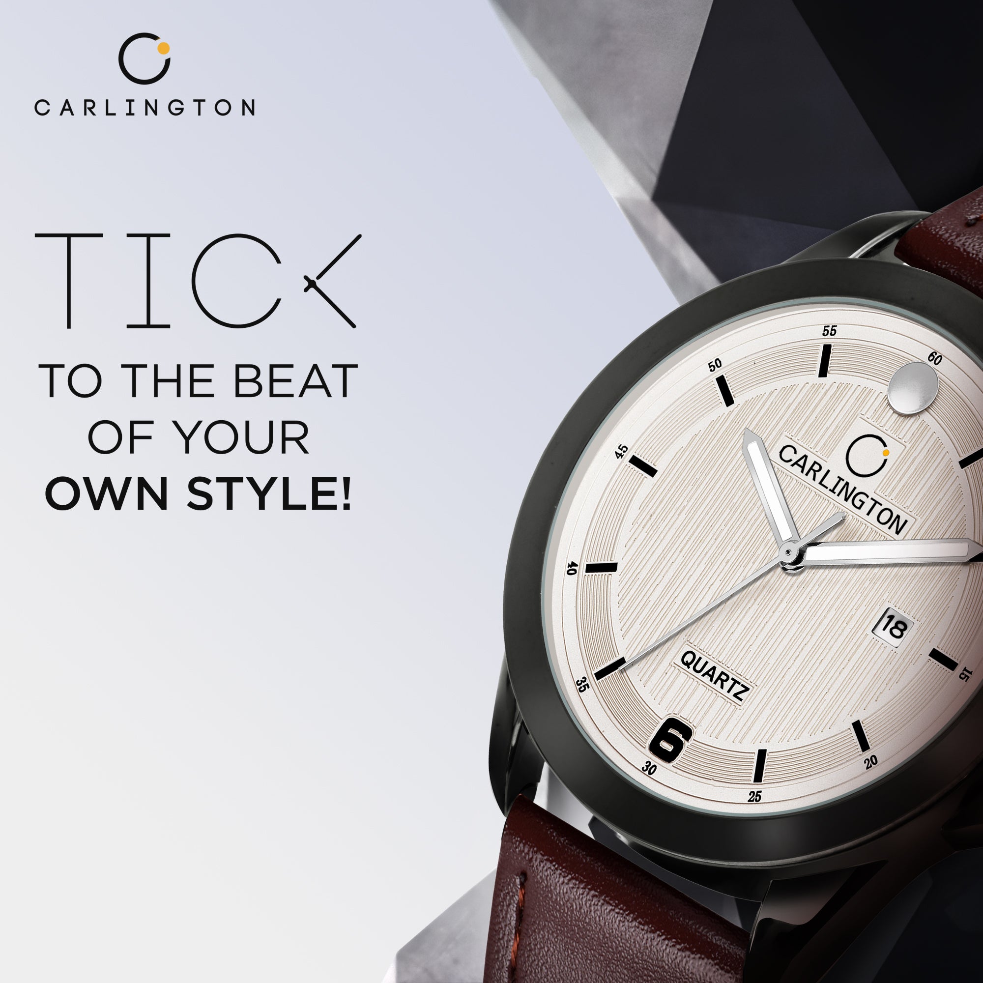 Carlington elite analog men's watch ct1040 brownsilver