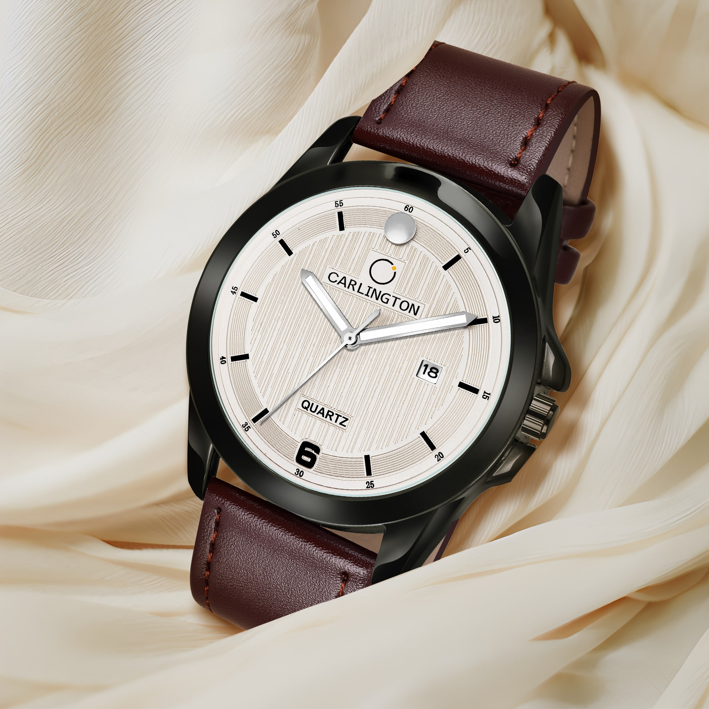 Carlington elite analog men's watch ct1040 brownsilver