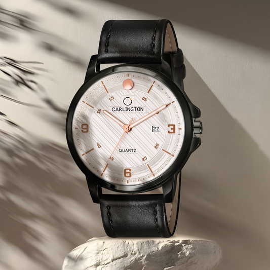 Carlington elite analog men's watch ct1050 blacksilver