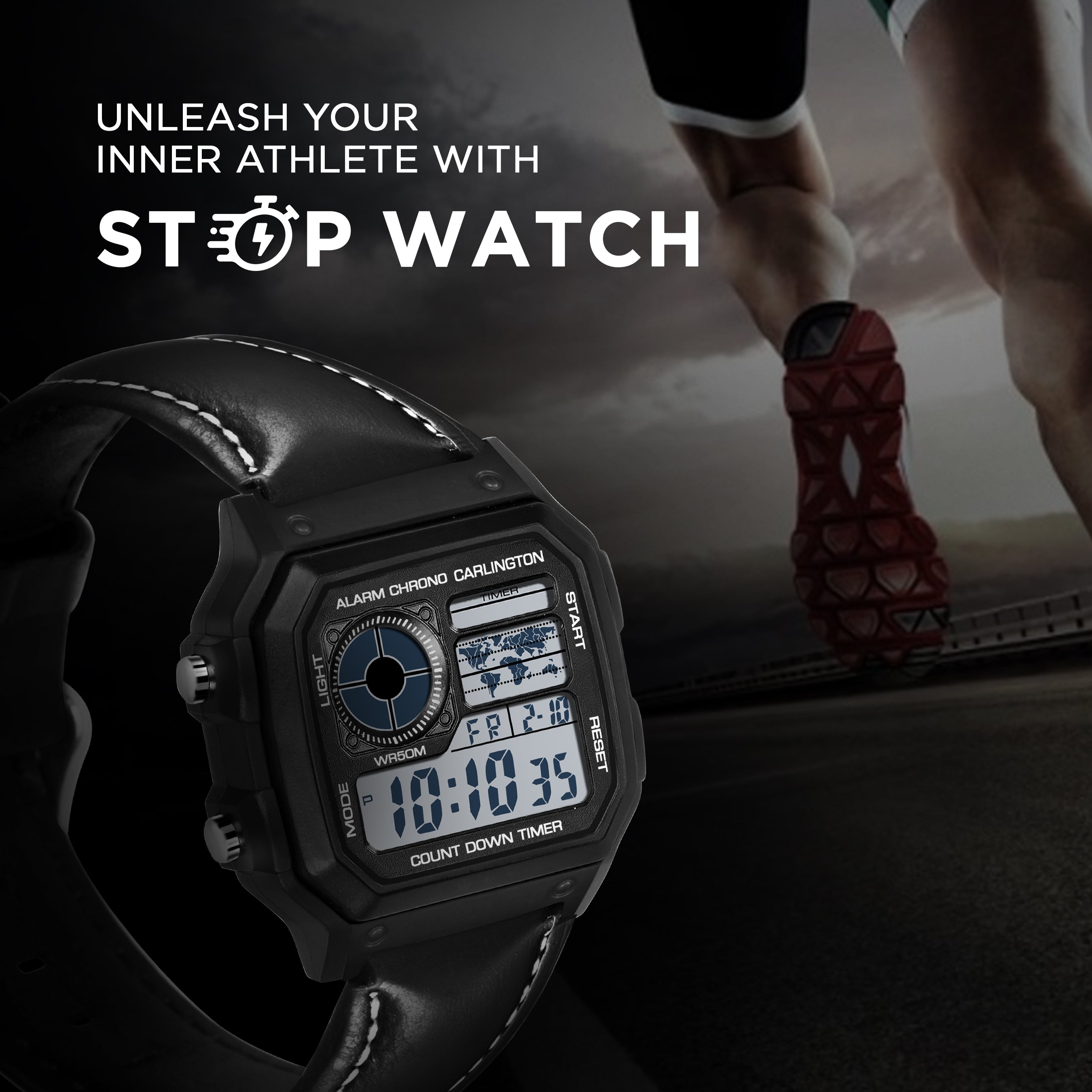 Carlington Endurance Series Digital Wrist Watches for Men with Transparent Case Cover - CT_9079