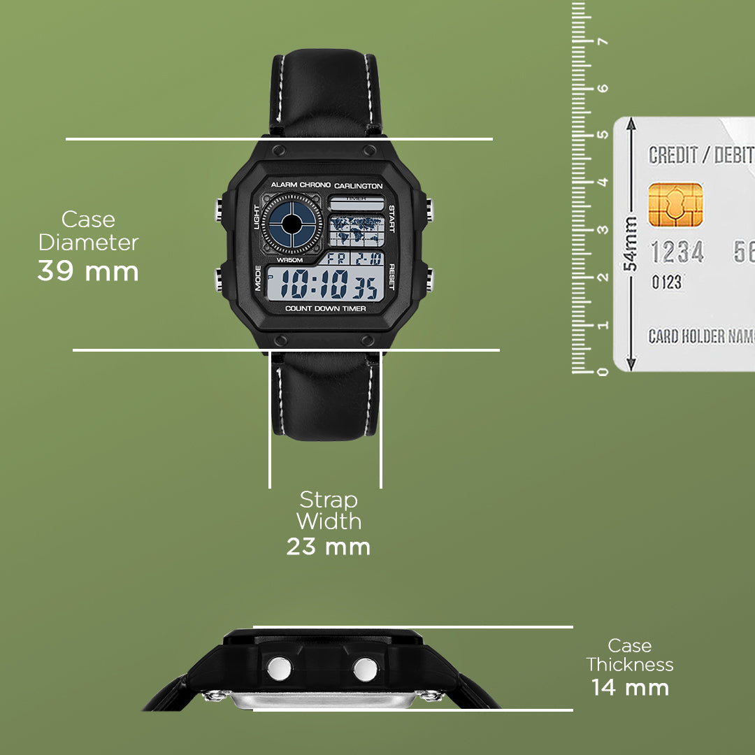 Carlington Endurance Series Digital Wrist Watches for Men with Transparent Case Cover - CT_9079