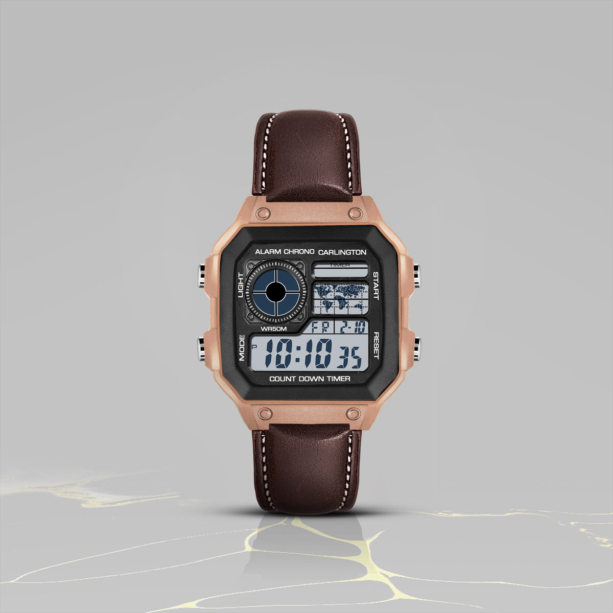 Carlington Endurance Series Digital Wrist Watches for Men with Transpa