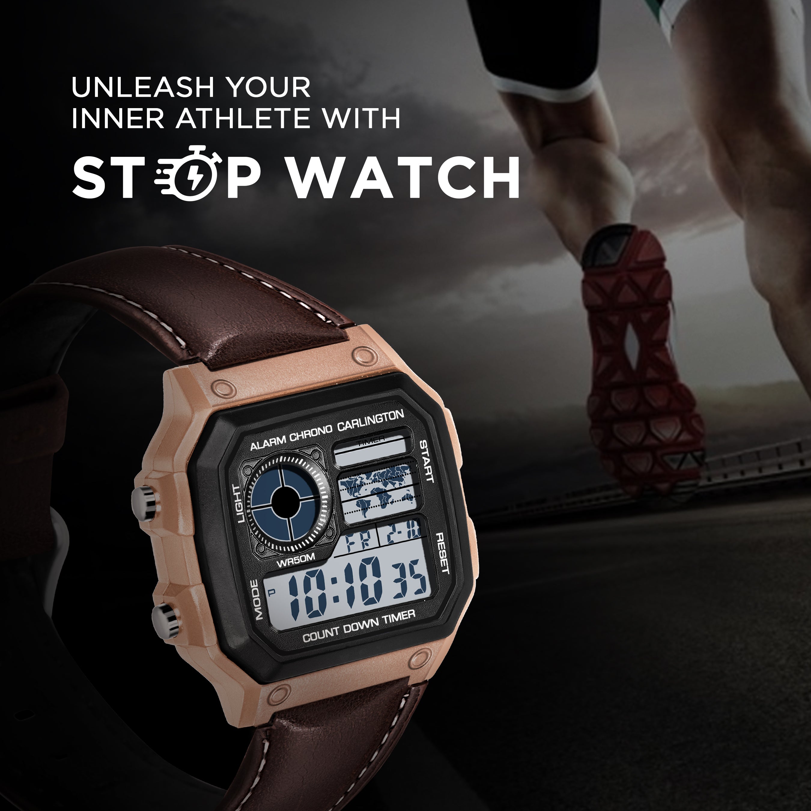 Carlington Endurance Series Digital Wrist Watches for Men with Transparent Case Cover - CT_9079