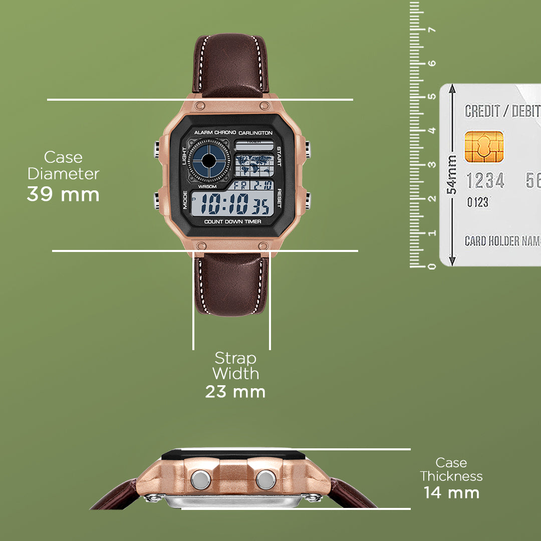 Carlington Endurance Series Digital Wrist Watches for Men with Transparent Case Cover - CT_9079