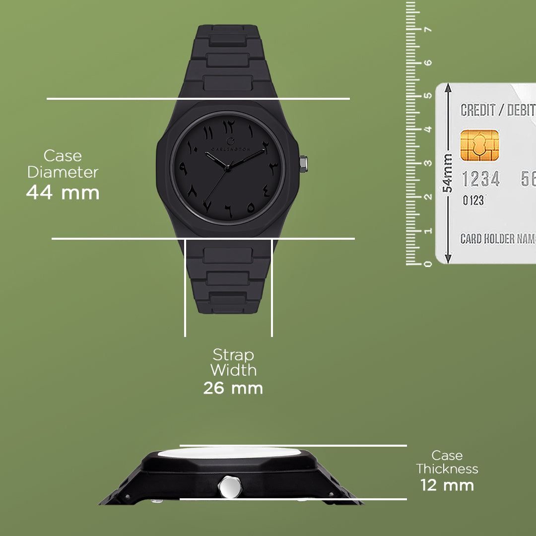 Carlington Premium Analog Men's Watch – Elegant Stainless Steel Chain Strap, Sleek Dial, Quartz Movement, Premium Gift Watch for Men - CT 9152 Black