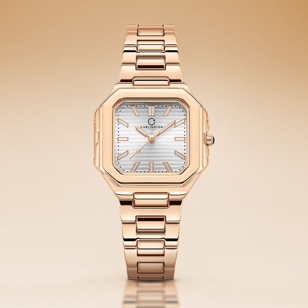 Carlington Diva Series Analog Women Wrist Watches with Stainless Steel Chain Strap | Premium Fashion Watches for Ladies | CT - 103