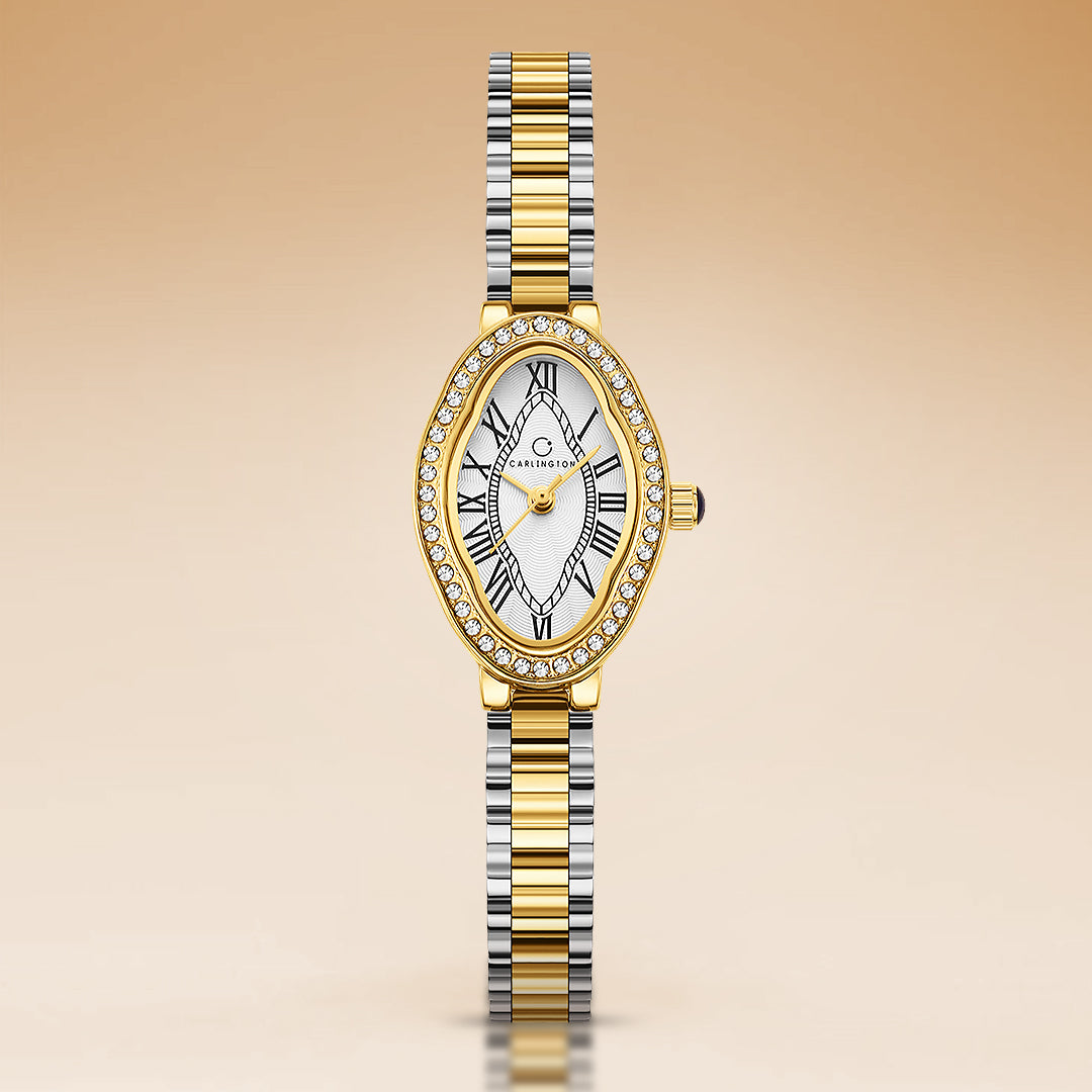 Carlington Diva Series Analog Women Wrist Watches with Stainless Steel Chain Strap | Premium Fashion Watches for Ladies | CT - 120