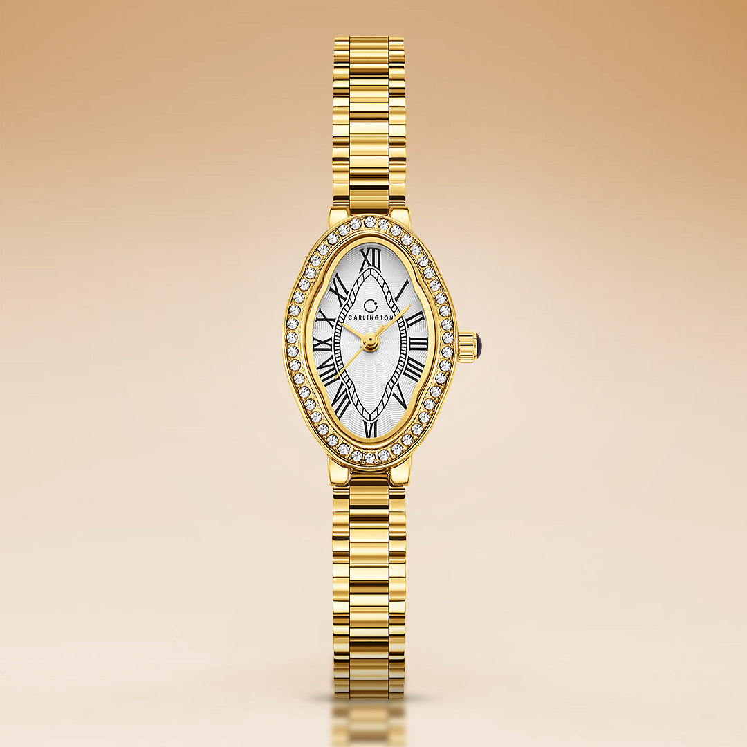 Carlington Diva Series Analog Women Wrist Watches with Stainless Steel Chain Strap | Premium Fashion Watches for Ladies | CT - 120