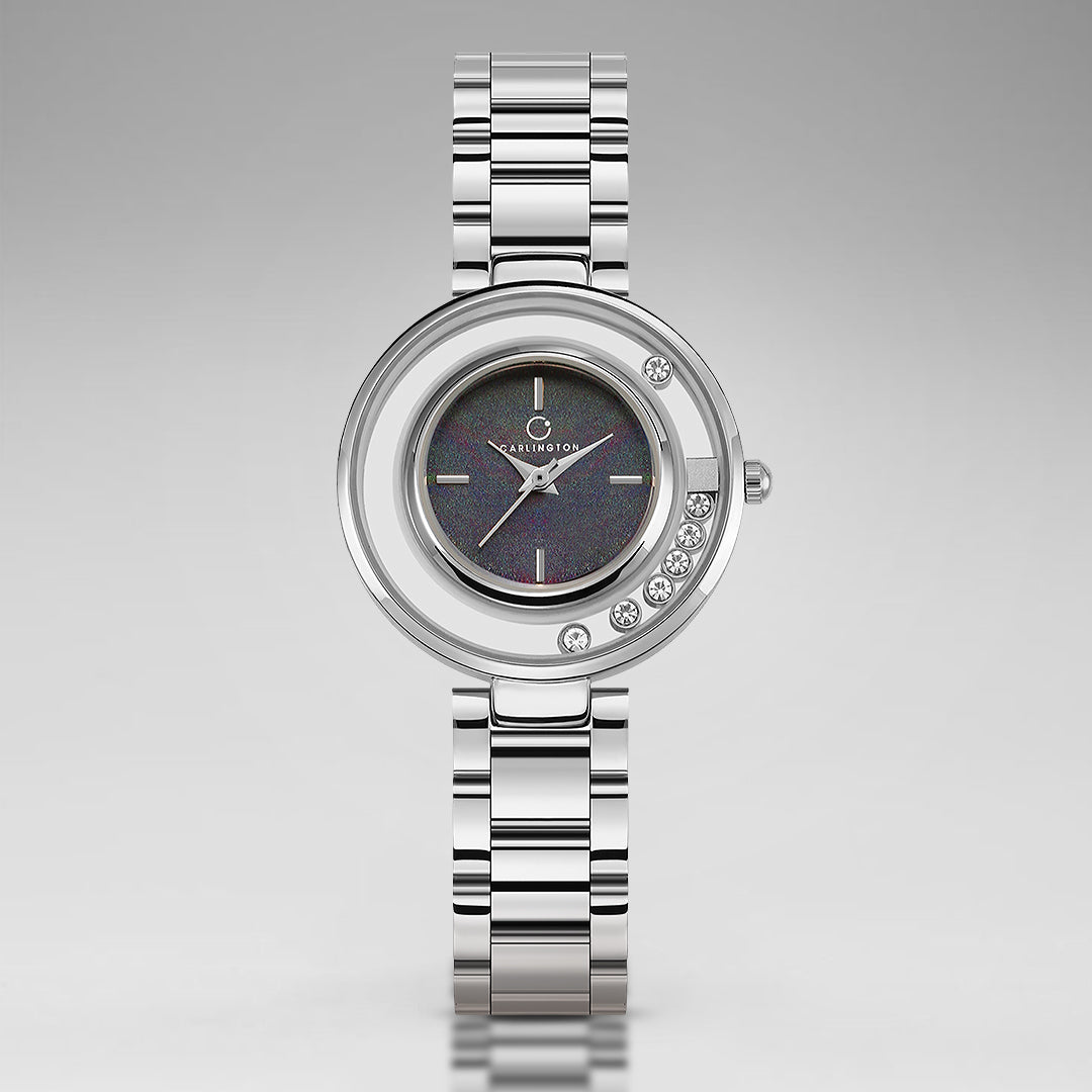 Carlington Diva Series Analog Women Wrist Watches with Stainless Steel Chain Strap | Premium Fashion Watches for Ladies | CT - 119