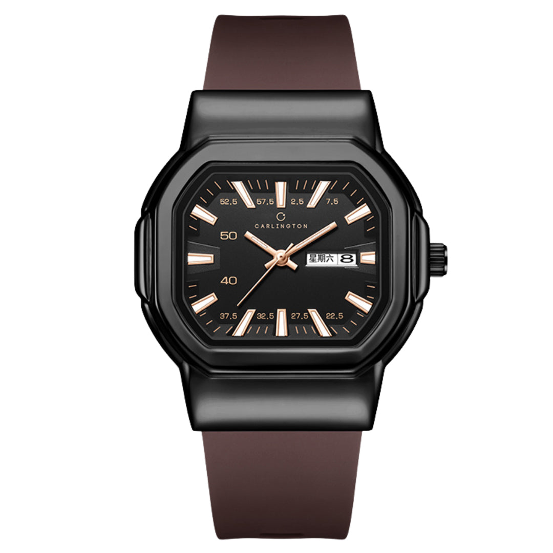 Carlington ASTRO 055 Subdued Brown – Premium Men's Chronograph-Style Analog Quartz Watch