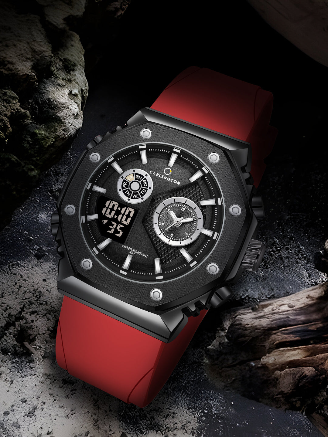 Exclusive 7711 Red Analog Wrist Watch
