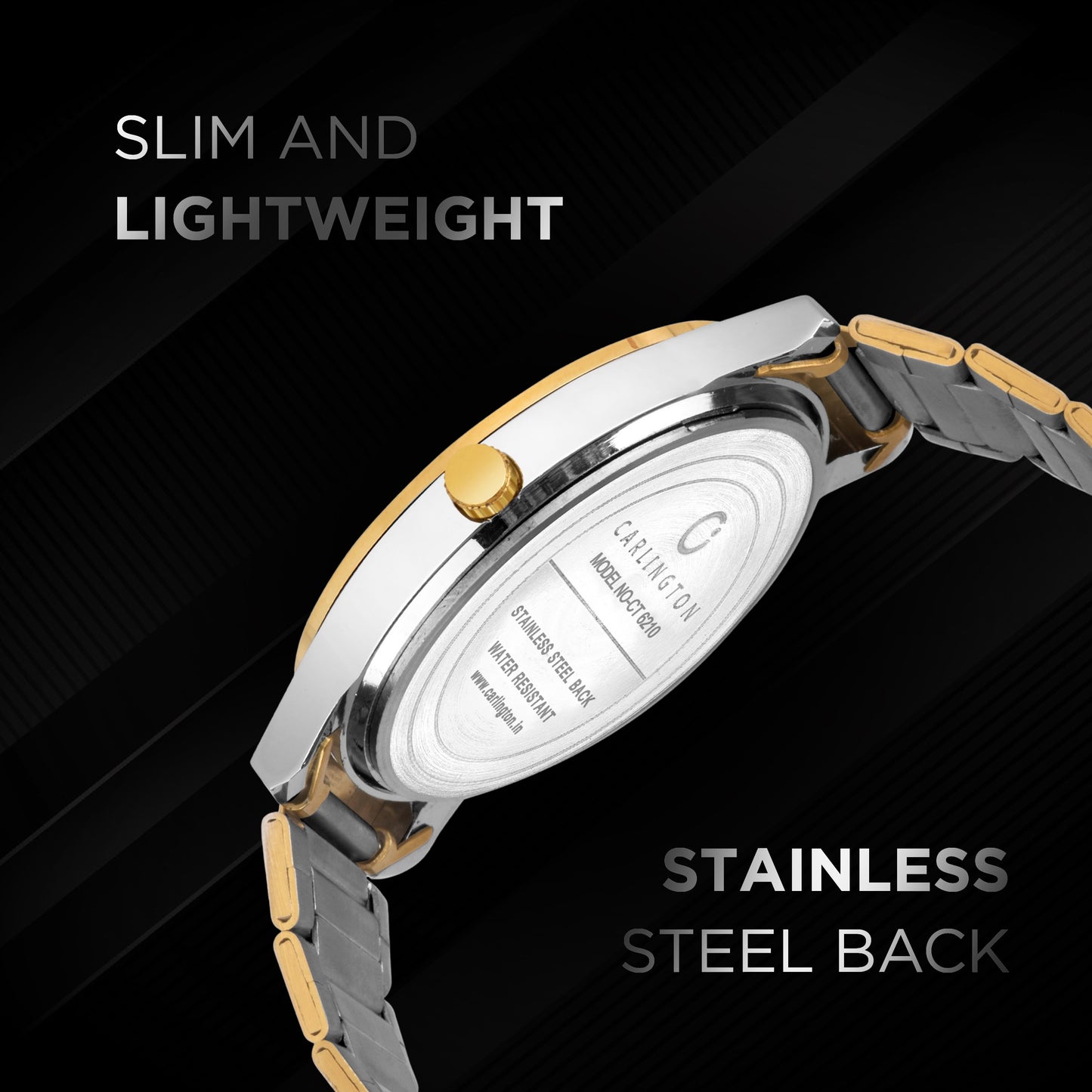 Carlington Men Stainless Steel Watch-CT6210 Black